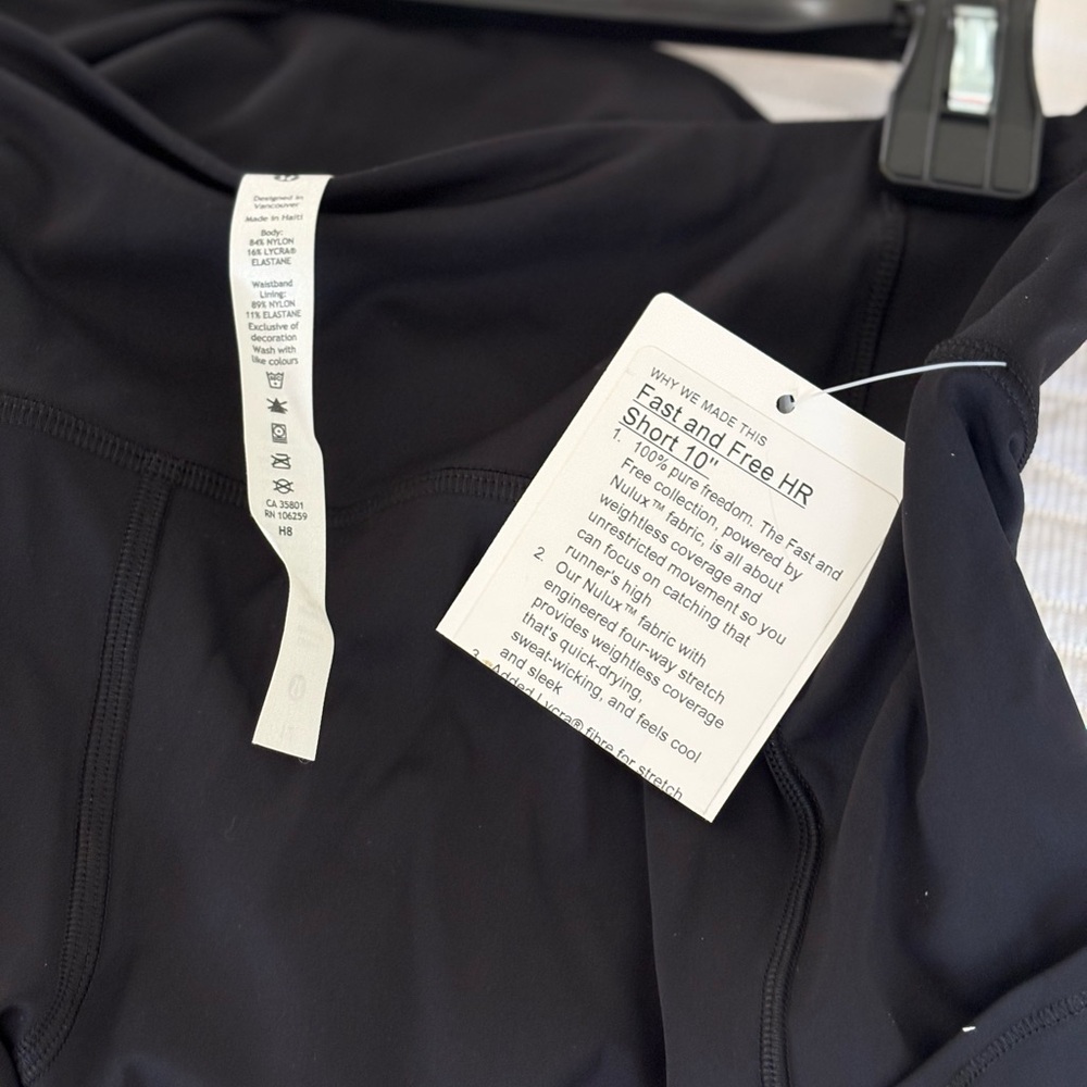 Black Lululemon Fast and Free HR 10” Shorts - size 12
